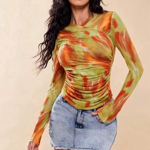 Mesh Long Sleeve Top